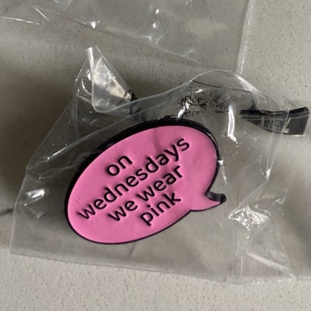 MEAN GIRLS 'ON WEDNESDAYS WE WEAR PINK' ENAMEL PIN LAPEL PIN BROOCH NWT - Picture 6 of 9